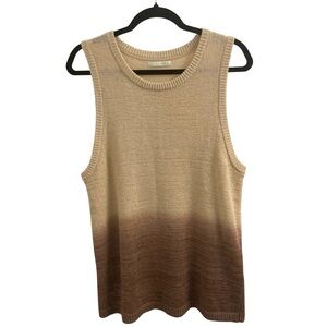 Zara Beige Ombré Sweater Vest Size XL